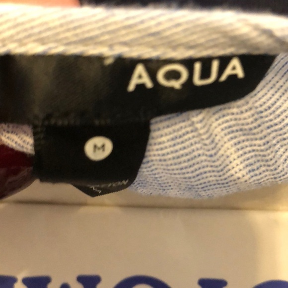 AQUA Blue and White Blouse with Embroidery Size M - Picture 6 of 6